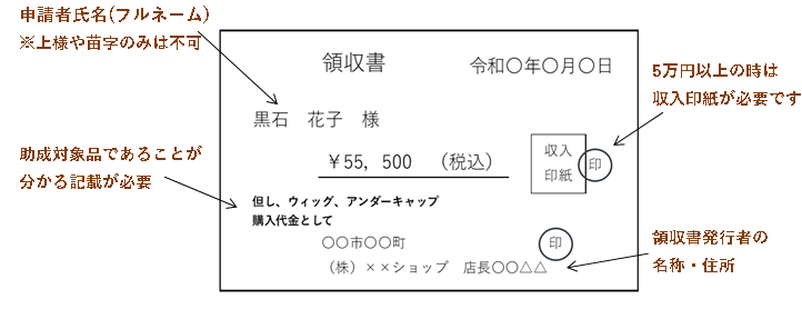 領収書例